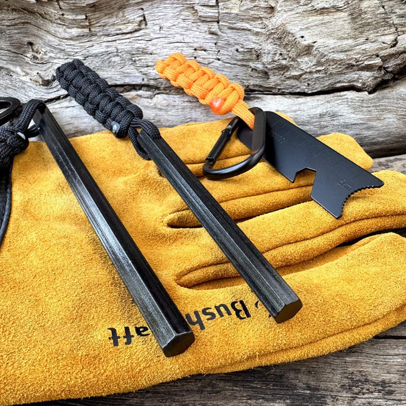 Fire Starting Kit - El dokuması halat altıgen çakmaktaşı magnezyum