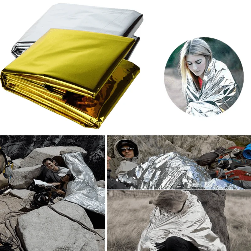 Survival Blanket Reflective - 1 adet Açık havada hayatta kalma