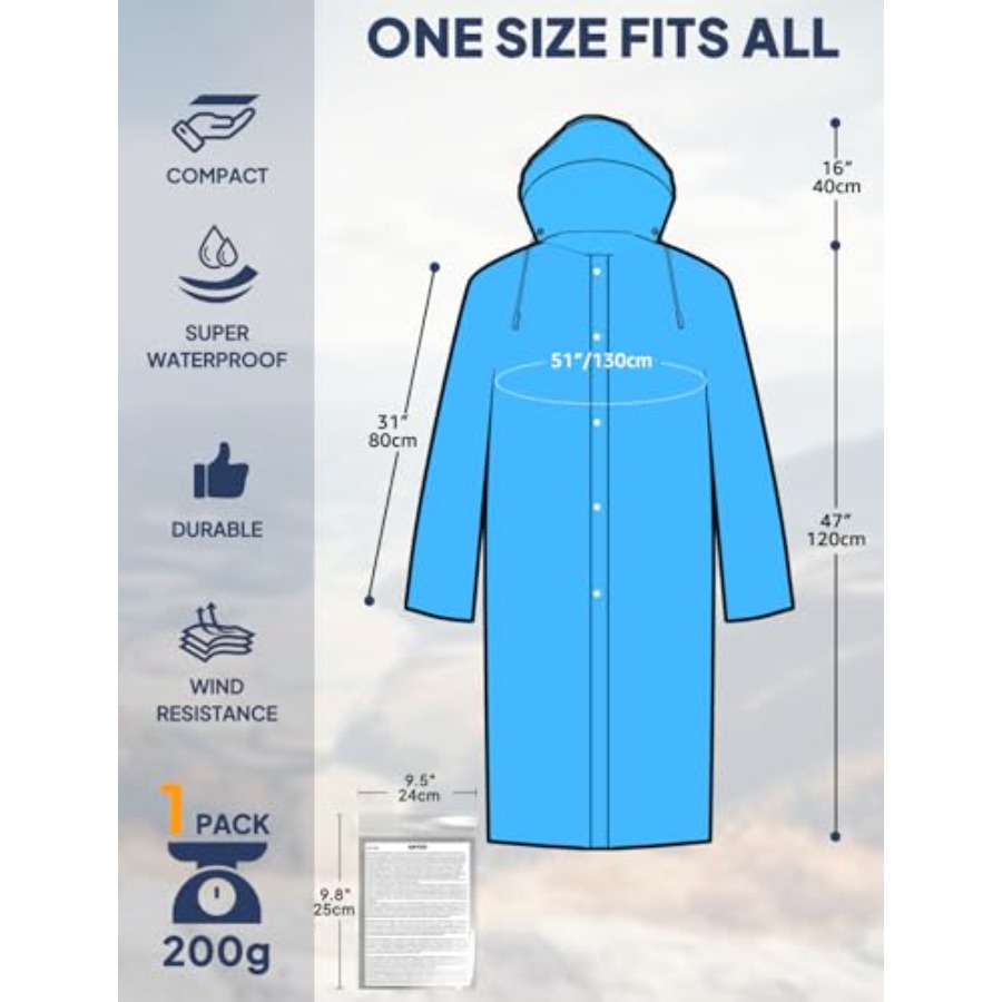 ANYOO 2'li Paket Yetişkinler İ - Emergency Poncho Rain incelemesi ve fiyatı